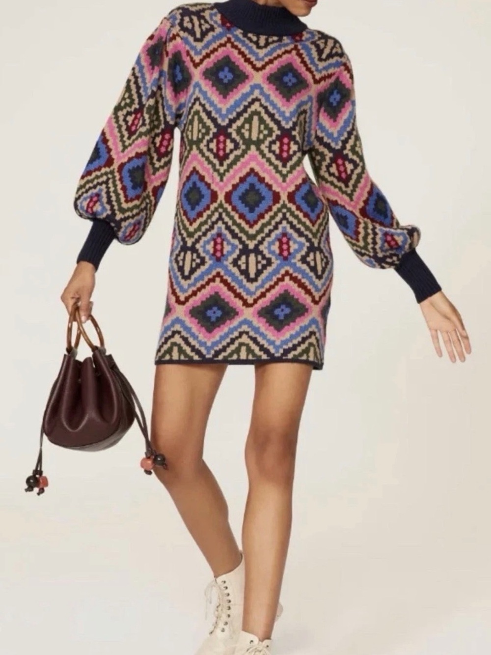 Farm Rio Rauti Sweater Dress, Size Small